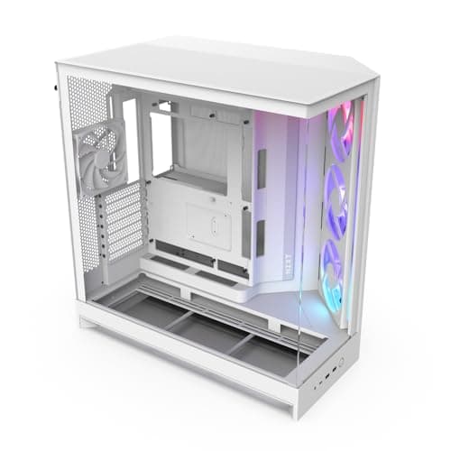 NZXT H9 Flow RGB (2025) ATX Mid Tower White with Tempered Glass Side Panel and USB 3.2 Gen 2x2 Type-C USB 3.2 Gen 1 Type-A Front Panel main image