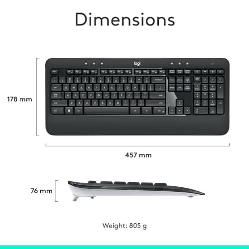Logitech MK540 Advanced Wireless/Wired Standard Keyboard With Optical Mouse image