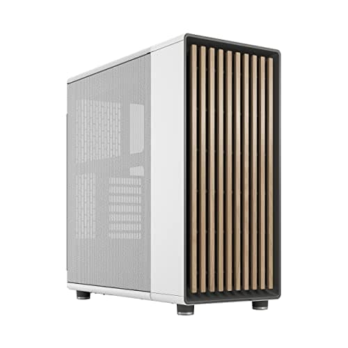 Fractal Design North ATX Mid Tower PC Case - Chalk White with Walnut Front and Mesh Side Panel main image