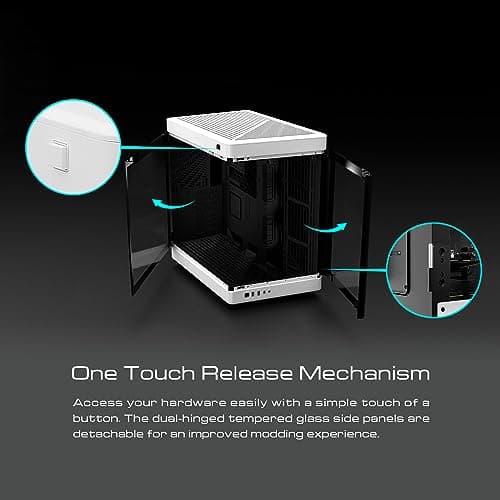 GAMDIAS NESO P1 ATX Full Tower Black / White Tempered Glass Side Panel, USB 3.2 Gen 2 Type-C, USB 3.2 Gen 1 Type-A image