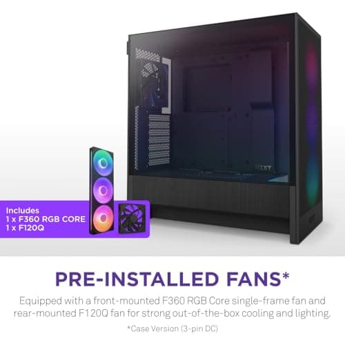 NZXT H5 Flow RGB (2024) ATX Mid Tower Black Tempered Glass Side Panel image