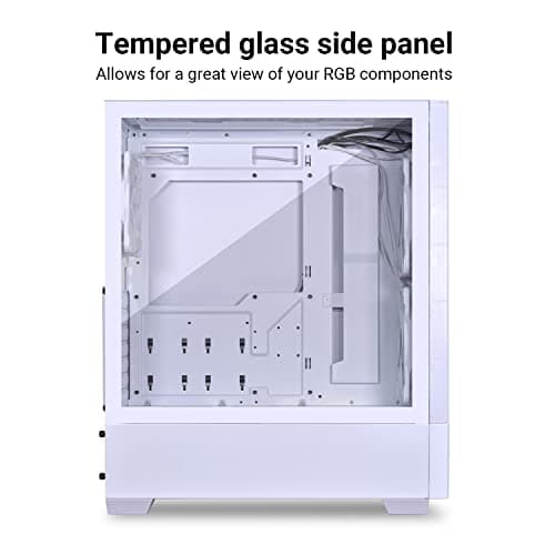 Lian Li LANCOOL 205 Mesh C ATX Mid Tower White Tempered Glass Side Panel with USB 3.2 Gen 2 Type-C and USB 3.2 Gen 1 Type-A image