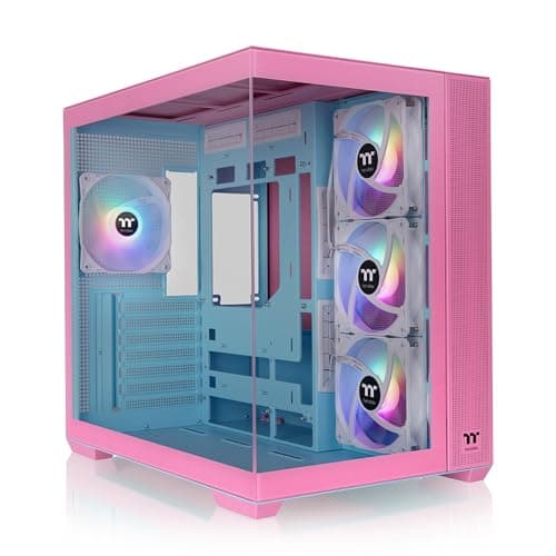 Thermaltake View 380 ARGB ATX Mid Tower Pink / Blue with Tempered Glass Side Panel and USB 3.2 Gen 2 Type-C USB 3.2 Gen 1 Type-A image