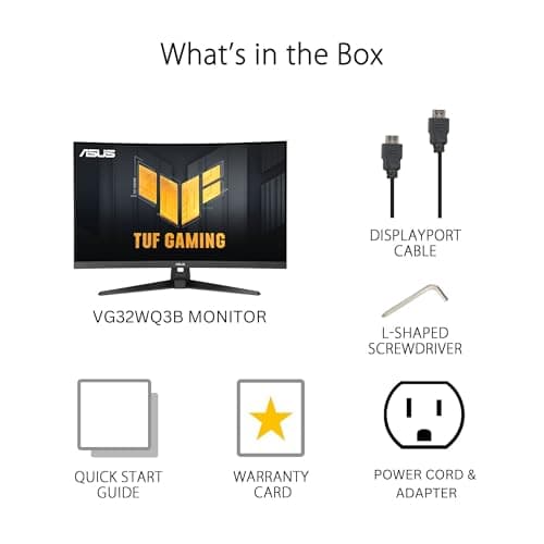 Asus TUF Gaming VG32WQ3B 31.5" 1440p 180Hz VA Curved Monitor image