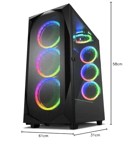 SHARKOON REV300 ATX Full Tower Black with Tempered Glass Side Panel and Front Panel USB: USB 3.2 Gen 2 Type-C, USB 3.2 Gen 1 Type-A, USB 2.0 Type-A image