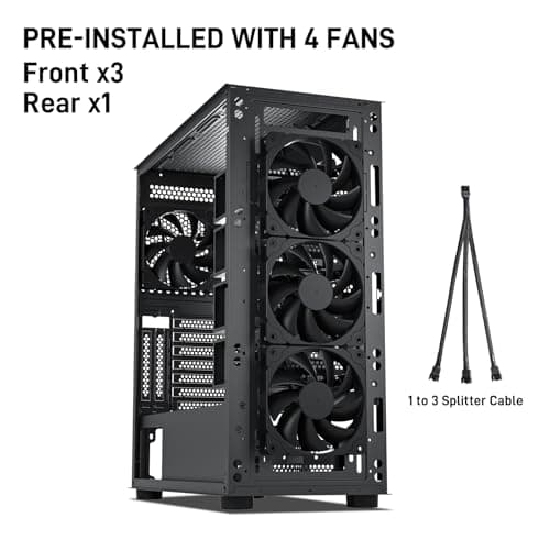 DARKROCK Classico Storage Master ATX Mid Tower Black Mesh Side Panel image