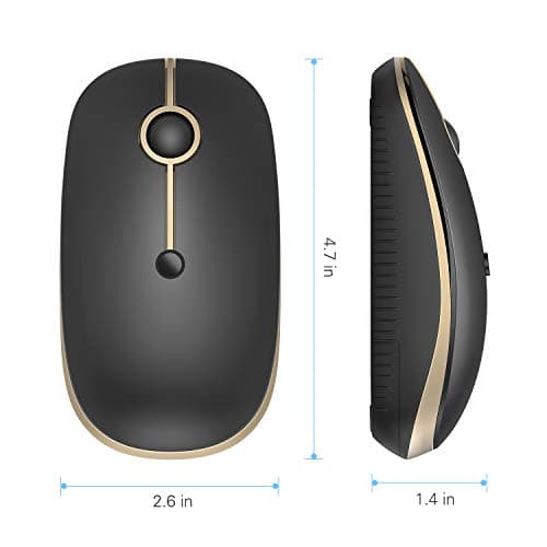 Bluetooth Mouse, Jelly Comb MS003 Slim Dual Mode(Bluetooth 4.0 + USB) 2.4GHz Wireless Bluetooth Mouse for Laptop, iPad, MacBook, PC- For Windows 8.0/ MacOS 10.10/ iPad OS 13/ Android 4.3 or Above image