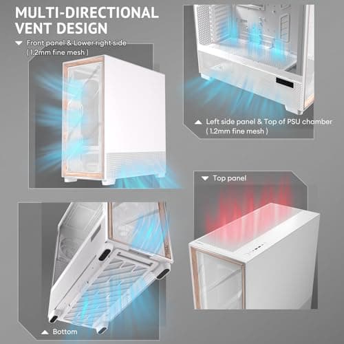 Antec FLUX PRO ATX Full Tower White / Brown Tempered Glass Side Panel, USB 3.2 Gen 2 Type-C, USB 3.2 Gen 1 Type-A image