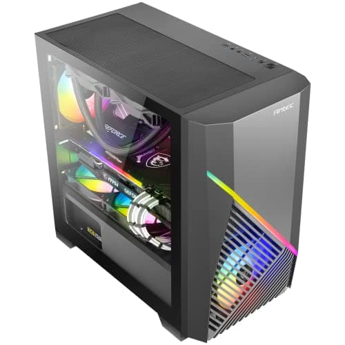 Antec Draco 10 Micro ATX Mini Tower Black Tempered Glass Side Panel, USB 3.2 Gen 1 Type-A image