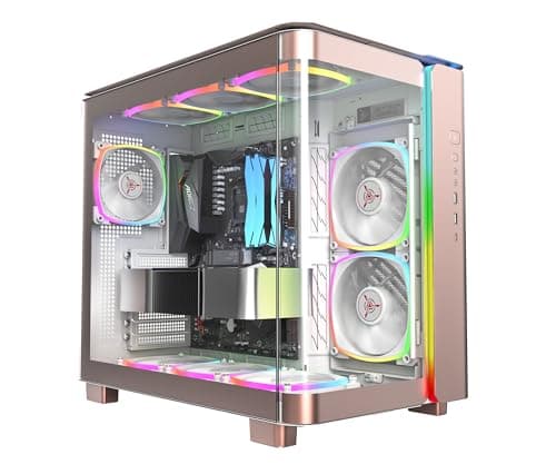 Montech KING 95 PRO ATX Mid Tower Pink Tempered Glass Side Panel, USB 3.2 Gen 2 Type-C, USB 3.2 Gen 1 Type-A image