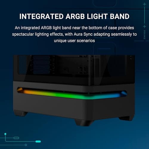 Asus Prime AP202 Micro ATX Mid Tower Black with Tempered Glass Side Panel and USB 3.2 Gen 2x2 Type-C, USB 3.2 Gen 1 Type-A image