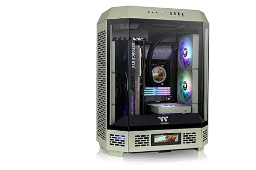 Thermaltake The Tower 600 ATX Mid Tower Green with Tempered Glass Side Panel and USB 3.2 Gen 2 Type-C, USB 3.2 Gen 1 Type-A Front Panel image