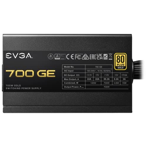 EVGA GE Black ATX 700W Non-Modular 80+ Gold Certified image