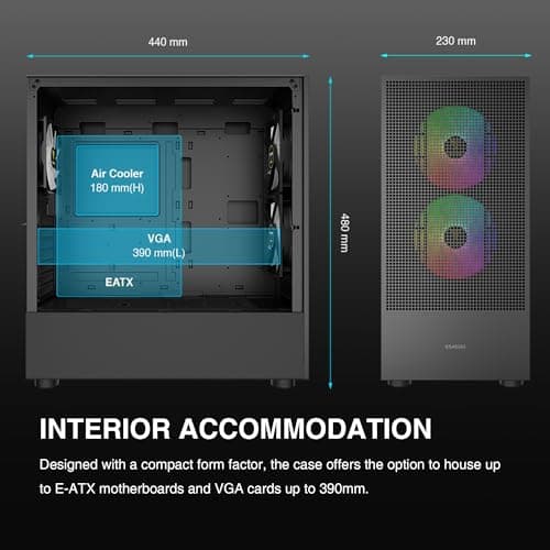 GAMDIAS TALOS E3 MESH ELITE ATX Mid Tower Black Tempered Glass image