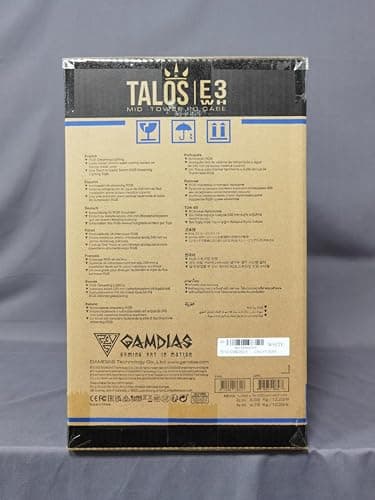 GAMDIAS TALOS E3 ATX Mid Tower White / Black Tempered Glass Side Panel, USB 3.2 Gen 1 Type-A USB 2.0 Type-A image