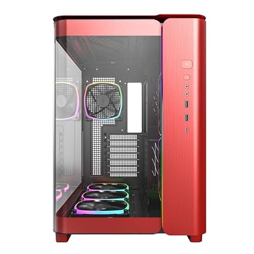 Montech KING 95 PRO ATX Mid Tower Red / Black Tempered Glass Side Panel with USB 3.2 Gen 2 Type-C and USB 3.2 Gen 1 Type-A image