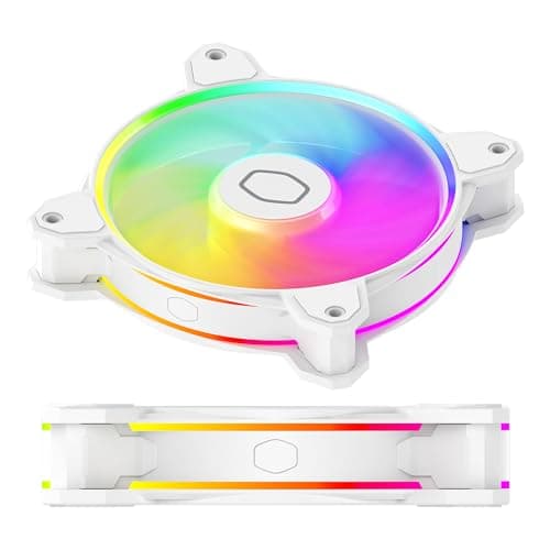 Cooler Master MasterFan MF140 Halo² 140mm White 59.51 CFM PWM Addressable RGB 1-Pack image