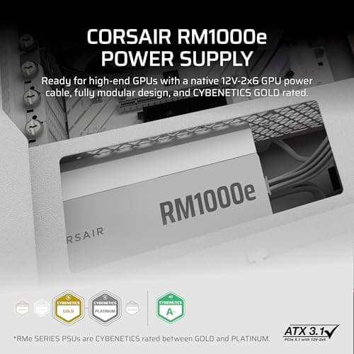 Corsair RM1000e (2025) White 1000W Fully Modular image
