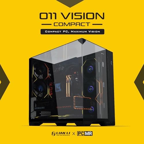 Lian Li O11 VISION COMPACT ATX Mid Tower Black with Tempered Glass Side Panel, USB 3.2 Gen 2 Type-C, and USB 3.2 Gen 1 Type-A image