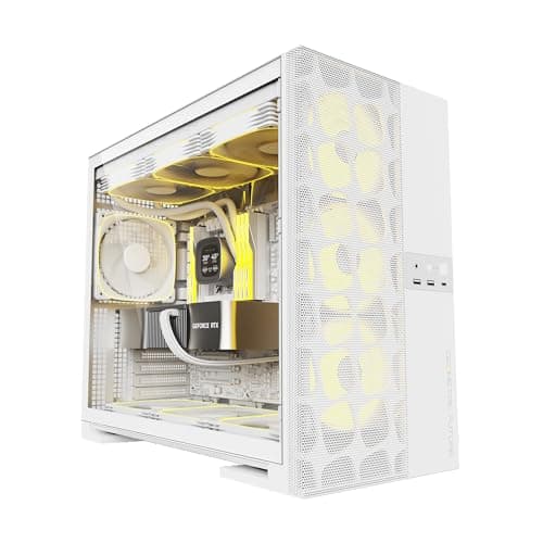 Geometric Future Model 5 Vent ATX Mid Tower White with Tempered Glass Side Panel and USB 3.2 Gen 2x2 Type-C, USB 3.2 Gen 1 Type-A image