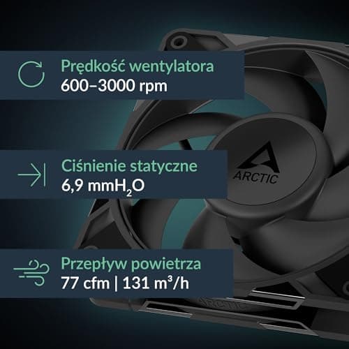 ARCTIC P12 Pro 120mm Black PWM PST 77 CFM 1-Pack image