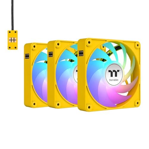 Thermaltake CT140 EX Reverse 140mm Yellow Addressable RGB Sync PWM 94.95 CFM 3-Pack image