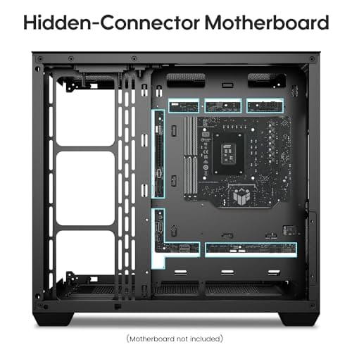 Vetroo AL900 ATX Mid Tower Black Tempered Glass Side Panel USB 3.2 Gen 1 Type-A USB 2.0 Type-A image