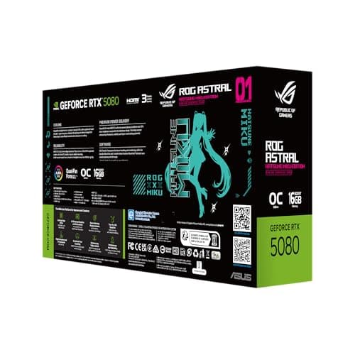 Asus ROG Astral OC HATSUNE MIKU EDITION GeForce RTX 5080 16GB GDDR7  image