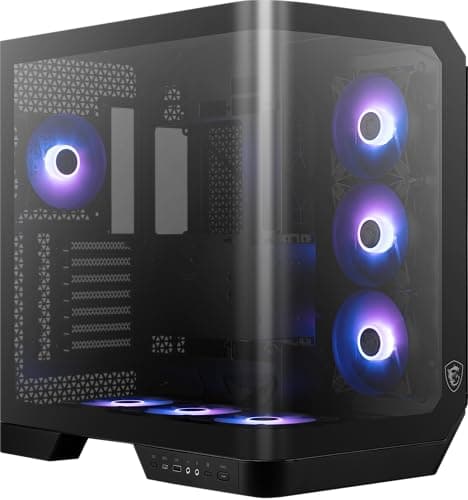 MSI MAG PANO 120R PZ ATX Mid Tower Black with Tempered Glass Side Panel and USB 3.2 Gen 2x2 Type-C USB 3.2 Gen 1 Type-A image