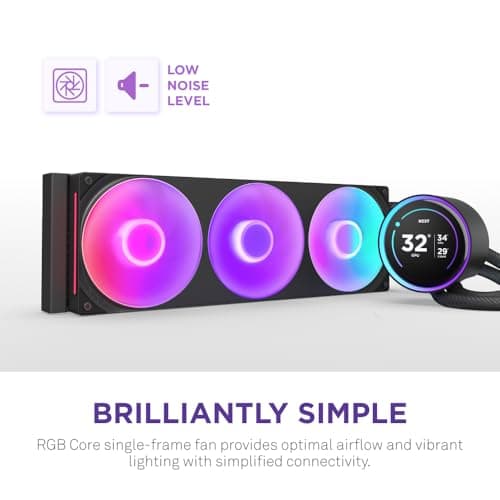 NZXT KRAKEN PLUS RGB 360 MM BLACK AIO LIQUID COOLER WITH 1.54" LCD image