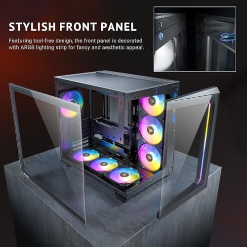 Antec C5 ARGB ATX Mid Tower Black with Tempered Glass Side Panel and USB 3.2 Gen 2 Type-C, USB 3.2 Gen 1 Type-A Front Panel image