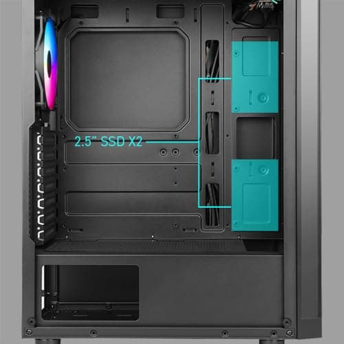Azza Spectra ATX Mid Tower Black with Tempered Glass Side Panel and USB 3.2 Gen 1 Type-A, USB 2.0 Type-A Front Panel image