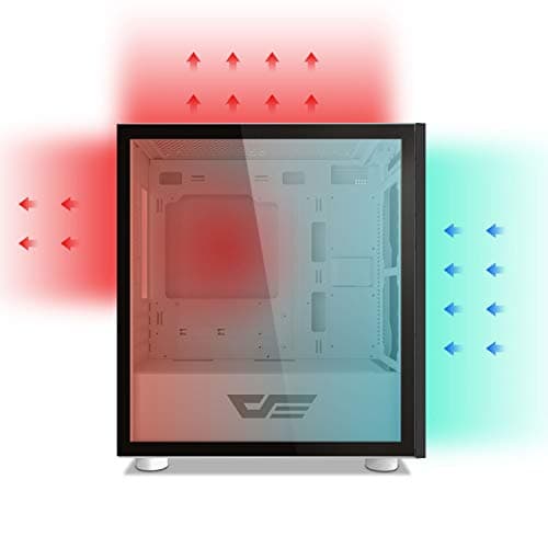 darkFlash DLM 21 MicroATX Mid Tower Black Tempered Glass Side Panel image
