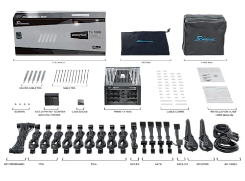 SeaSonic PRIME TX-1600 ATX 3.0 Black / Silver 1600W Fully Modular ATX 80+ Titanium Certified image