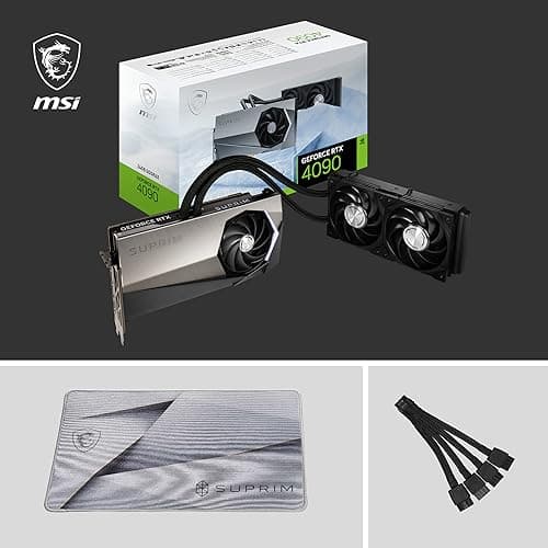 MSI SUPRIM LIQUID GeForce RTX 4090 24GB GDDR6X Black / Silver image