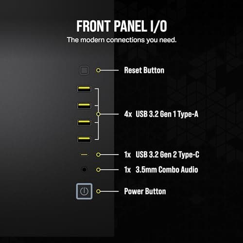 Corsair iCUE LINK 6500X RGB ATX Mid Tower Black with Tempered Glass Side Panel and USB 3.2 Gen 2 Type-C USB 3.2 Gen 1 Type-A image