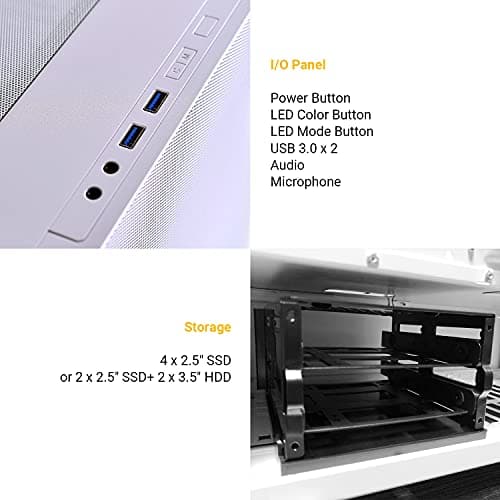 Lian Li LANCOOL 205 Mesh ATX Mid Tower White / Black Tempered Glass Side Panel image