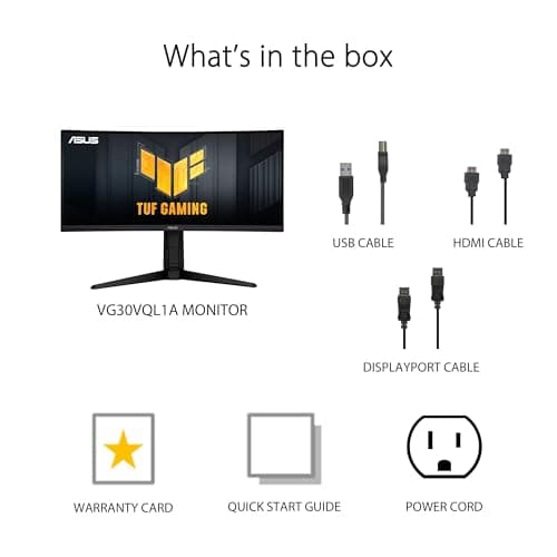 Asus TUF Gaming VG30VQL1A 29.5" 2560x1080 200Hz VA Curved Monitor image