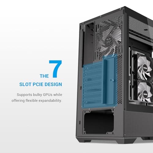 SAMA V40 ATX Mid Tower Black Tempered Glass Side Panel, USB 3.2 Gen 2 Type-C and USB 3.2 Gen 1 Type-A image