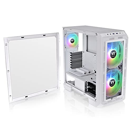 Thermaltake View 300 MX Snow ATX Mid Tower White Tempered Glass ARGB image