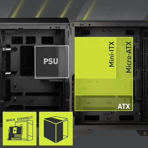 MSI MAG PANO 100L PZ ATX Mid Tower White Tempered Glass Side Panel image