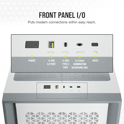 Corsair 4000D AIRFLOW Tempered Glass Mid-Tower ATX Case - White image