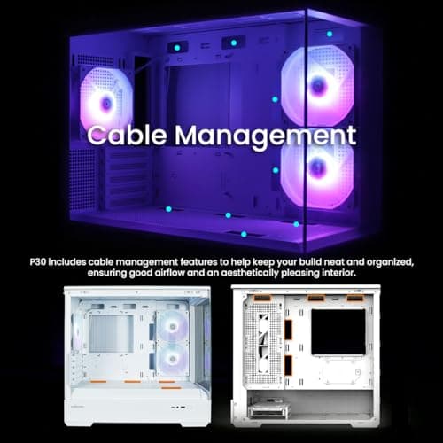 Zalman P30 Micro ATX Mini Tower White Tempered Glass Side Panel image
