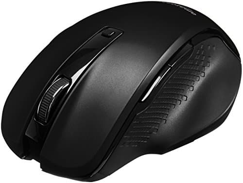 AmazonBasics Compact Ergonomic Wireless PC Mouse with Fast Scrolling - Black image