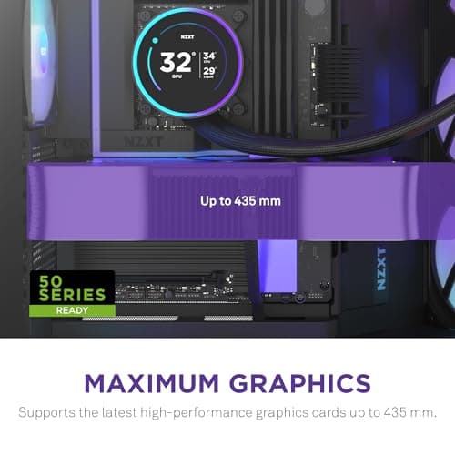 NZXT H9 Flow RGB+ (2025) ATX Mid Tower Black with Tinted Tempered Glass Side Panel and USB 3.2 Gen 2x2 Type-C, USB 3.2 Gen 1 Type-A image