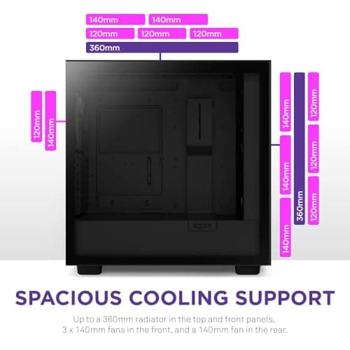 NZXT H7 Elite (2023) ATX Mid Tower Black Tempered Glass Side Panel image