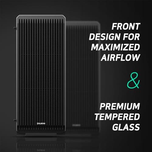 Zalman S2 ATX Mid Tower Black with Tempered Glass Side Panel and USB 3.2 Gen 1 Type-A, USB 2.0 Type-A image