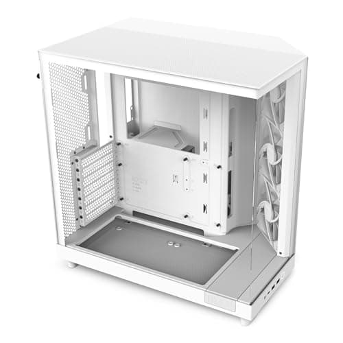 NZXT H6 Flow ATX Mid Tower White Tempered Glass Side Panel main image