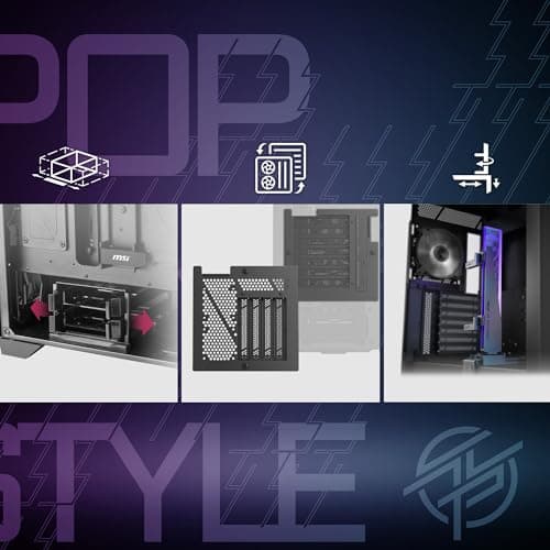 MSI MPG GUNGNIR 300R AIRFLOW ATX Mid Tower Black with Tempered Glass Side Panel and USB 3.2 Gen 2x2 Type-C, USB 3.2 Gen 1 Type-A image