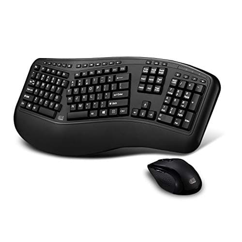 Adesso Tru-Form Media 1500 Wireless Ergonomic Keyboard With Laser Mouse image